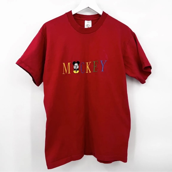 Vintage Mickey & Company Mickey Mouse Single Stitch Embroidered Pullover Shirt L - Picture 1 of 9